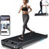 Amazon : $99.99 ($199.99)  COZYINN Under Desk Walking Pad Treadmill: [Voice Controlled] Smart Incline Treadmill Works with KINOMAP WELLFIT APP for Home Office - 320Lbs Capacity Quiet Treadmills with LED Screen Remote Control