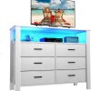 Amazon: $94.99 ($189.99) LED Buffet Cabinet with Storage, Kitchen Storage Cabinet with Drawers, LED TV Stand Dresser