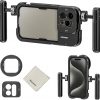 Amazon : $41.99 ($59.99) NEEWER 15 Pro Max Cage Video Rig with Dual Handles, Quick Release 67mm Filter Adapter, 17mm Lens Backplane, Cleaning Cloth, Aluminum Case for iPhone Stabilizer for Video Recording Filmmaking, PA024K