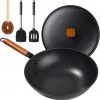 Amazon: 1$20.99 ($41.99)  3 inch Nonstick Wok, Carbon Steel Woks & Stir-Fry Pans with Cookwares