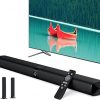 Amazon : $65.99 ($89.99) Sound Bar, 60W Sound Bar for Smart TV, 5.0 Bluetooth TV Sound Bar, Wired & Wireless Soundbar with Auto Volume Boost, ARC/Optical/AUX Connection, Detachable Soundbar