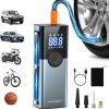 Amazon: $19.99 ($79.99) Tire Inflator Portable Air Compressor with Digital Pressure Gauge(150PSI), 3X Faster Inflation Cordless Air Pump for Car