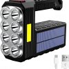 Amazon: $9.99 ($39.99) Solar Flashlight Rechargeable 8 LED Handheld with COB Sidelight, High Lumens