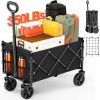 Amazon: $39.59 ($69.99) Foldable Wagon w/ Wheels, Portable Heavy Duty Collapsible Beach Cart