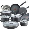 Amazon : $94.98 ($149.98) T-fal Ultimate Hard Anodized Nonstick Cookware Set 14 Piece, Oven Broiler Safe 400F, Lid Safe 350F, Kitchen Cooking Set w/ Fry Pans, Saucepans, Griddle, Dutch Oven, Pots & Pans, Dishwasher Safe, Black