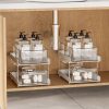 Amazon : $19.44 ($38.89) Under Sink Organizer 2 Tier Bathroom Storage and Organizer Multi-Purpose Clear Pull Out Cabinet Organizer Drawer Storage Shelves with Handles for Bathroom Kitchen Pantry Closet and Office