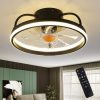 Amazon : $48.42 ($59.99)   Flush Mount Ceiling Fans with Lights and Remote Control，Modern Enclosed Bladeless,15'' Low Profile Ceiling Fan with Stepless Dimming Lighting Fixture for Bedroom Kitchen（Black）……