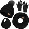 Amazon:  $12.99 ($29.99) Winter Hat Scarf Gloves and Ear Warmer, Warm Knit Beanie Hat Touch Screen Gloves Set