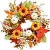 Amazon: $16.64 ($36.99) Fall Wreaths for Front Door, 24 Inch Fall Wreath with Artificial Sunflowers Pumpkins
