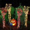 Amazon: $14.99 ($29.98) Solar Halloween Decorations,4 Pack Solar Powered Glowing Skeleton Arm Stakes Light, Scary Skeleton