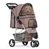 Amazon : $54.99 ($76.99)   MoNiBloom 3 Wheels Pet Dog Cat Stroller for Small Medium Dogs Cats, Lightweight Foldable Jogger Stroller w/Storage Basket & Cup Holder, Leopard Print