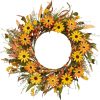 Amazon: $9.99 ($19.99) 20 Inch Artificial Fall Front Door Wreath Autumn Wreaths for Indoors Orange Daisy