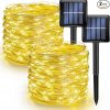Amazon : $8.31 ($12.99)  Dazzle Bright 2 Pack Solar String Lights Outdoor, Total 80FT 240LED Solar Powered Waterproof Fairy Lights 8 Modes, Silver Wire Lights (Warm White)