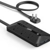 Amazon:$19.99 ($35.99)Flat Plug Power Strip 300J, Anker USB C Power Strip, 10-in-1 Ultra Thin Power Strip with 6 AC, 2 USB A and 2 USB C Ports,5ft Extension Cord, Desk Charging Station,Home Office College Dorm Room Black