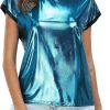 Amazon: $23.99 ($27.99) Women’s Metallic Tops Short Sleeve Crewneck Holographic Shiny Tees Glitter Sparkle Shirt