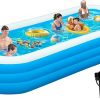 Amazon:$39.99 ($89.98)Large Inflatable Pool, 130'' x 72'' x 22'' Oversized Blow Up Pool for Adult with Pump, Thickened Full Size Swimming Pool for Summer Water Party, Family, Backyard, Garden, Outdoor (Light Blue)