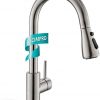 Amazon:$35.99 ($60.00)Kicimpro Kitchen Faucet with Pull Down Sprayer Brushed Nickel, High Arc Single Handle Kitchen Sink Faucet with Water Lines, Commercial Modern rv Stainless Steel Kitchen Faucets, Grifos De Cocina