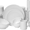 Amazon :$149.99 ($299.99)Mikasa Cheers 40-Piece Dinnerware Set, Service for 8, White