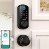 Amazon :$98.79 ($145.99)WiFi Smart Door Lock Set: Hornbill Keyless Entry Door Lock Deadbolt with Handle Set Fingerprint Front Door Lock with 2 Knobs Alexa Bluetooth Remote Code Auto Lock for Home Hotel Security Black