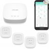 Amazon :$37.49 ($69.99)YoLink Smart Home Starter Kit: Hub & Water Leak Sensor 4-Pack, SMS/Text, Email & Push Notifications, LoRa Up to 1/4 Mile Open-Air Range, w/Alexa, IFTTT, Home Assistant