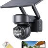 Amazon:$48.95 ($89.00)4G Cellular Solar Powered Security Cameras,Solar Powered Wireless Outdoor Camera,2K HD PTZ Motion Detection LED Spotlight & Siren Alert SD&Cloud Storage IP65 (Black, Dome)