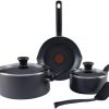 Amazon : $24.99 ($49.99)  T-fal Initiatives Nonstick Cookware Set 6 Piece Oven Safe 350F Cookware, Pots and Pans, Oven, Broil, Dishwasher Safe Gray