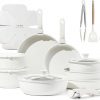 Amazon : $99.99 ($199.99)  CAROTE 25pcs Detachable Handle Pots and Pans Set, Nonstick Cookware Set, Removable Handle Pots and Pans Non Stick, RV Oven Safe Cookware, Induction Kitchen Set, Cream White