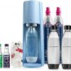 Amazon : $79.99 ($159.95)  SodaStream Terra Sparkling Water Maker Bundle (Misty Blue), with CO2, DWS Bottles, and Bubly Drops Flavors