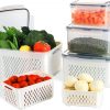 Amazon: $8.99 ($19.99) 4 PCS Large Fruit Storage Containers for Fridge with Removable Colanders