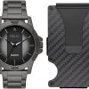 Amazon : $40.95 ($110.00)   Relic by Fossil Men's Rylan Three-Hand Gunmetal Watch and Black Metal Card Case Gift Set (Model: ZR97014)