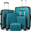 Amazon : $189.99 ($209.99) Coolife Luggage Expandable 5 Piece Sets PC+ABS Spinner Suitcase 20 inch 24 inch 28 inch (green new)