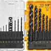 Amazon:$9.97 ($16.99)DEWALT Drill Bit Set, 14-Piece, 135 Degree Split Point, For Plastic, Wood and Metal (DWA1184)