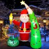 Amazon : $44.99 ($99.99)  8FT Giant Christmas Inflatable Decoration Santa Claus Holding a Big Christmas Tree, Gift Bag Underfoot, Built-in 7 Bright LED Lights, Christmas Decorations Suitable for Outdoor Yard and Indoor