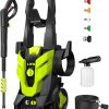Amazon:$99.99 ($199.99)Electric Pressure Washer, 4200 PSI 2.5 GPM Power Washer with 4 Quick Connect Nozzles, High Pressure Cleaning Machine with Foam Cannon for Cars/Fences/Driveways/Patios/Home Cleaning