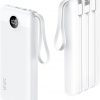Amazon:$19.98 ($29.99)VRURC Portable Charger 10000mAh, Slim LED Display Power Bank, 5 Output 2 Input Cell Phone Battery Pack, Built-in Micro & USB C Cables Phone Charger Compatible with iPhone,Samsung,Android-White(1 Pack)