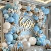 Amazon:$13.29 ($18.99)Pastel Blue White Balloon Arch Double Stuffed Dusty Baby Blue Pearl Balloon Garland Light Blue Matte White Balloon Kit for Baby Shower Birthday Wedding Boho Winter Party Decoration