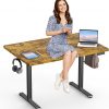 Amazon:$79.99 ($119.99)Sit Stand Desk Adjustable Height 48''× 24'' Memory Computer Stand Up Desk for Home Office Study Table with Hook, Rustic Brown