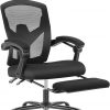 Amazon:$58.64 ($119.99)AFO Ergonomic Office Chair, High Back Office Chair with Lumbar Pillow & Retractable Footrest, Mesh Office Chair with Padded Armrests and Adjustable Headrest, Height Adjustable, Dark Black (WY-9053-BK)