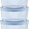 Amazon:$8.99 ($14.99)Pyrex Colors (3-Pack, Small) Tinted Glass Round Food Storage Container Set, Snug Fit Non-Toxic Plastic BPA-Free Lids, Freezer Dishwasher Microwave Safe, 2 Cup (x3) Tinted Glass , Blue