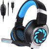 Amazon:$12.99 ($25.99)Gaming Headset for PS4, Xbox One, PC, PS5, Laptop, Mac, Nintendo Switch, 3.5MM Noise Cancelling Over Ear Headphones with Mic, Bass Surround, Soft Memory Earmuffs (New Blue)