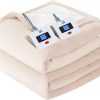 Amazon:$87.99 ($109.99)SEALY Electric Blanket Queen Size, Flannel & Sherpa Heated Blanket with 10 Heat Setting & 1-12 Hour Auto Shut Off, Fast Heating Blanket, Machine Washable, Beige, 84 x 90 Inch