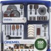 Amazon:$24.97 ($39.97)Dremel 160-Piece Rotary Tool Accessory Kit with EZ Lock Technology - 1/8'' Shank - Cutting Bits, Polishing Wheel and Compound, Sanding Drums & Disc (710-08)
