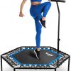 Amazon : $84.99 ($115.99) Yes4All 48-Inch Rebounder Trampoline with Adjustable Handle Bar, 350 LBS Stable & Silent Exercise Trampoline for Adults