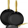 Amazon : $44.99 ($89.98)  Cast Iron Skillet Set, Nonstick Frying Pan Set, Cast Iron Induction Non Stick Frying Pan, 8Inch&9.5Inch&11Inch Skillet Omelette Egg Frying Pan Set, kitchen Cooking Pan Set W/Stay Cool Handle