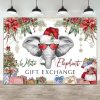 Amazon : $3.89 ($12.99)  Funny White Elephant Gift Exchange Party Decorations Christmas Photography Backdrop Banner 7x5ft for Adults, Winter Xmas Tree Background, Holiday Photo Booth Studio Supplies Props Ideas