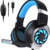 Amazon : $12.99 ($25.99) Gaming Headset for PS4, Xbox One, PC, PS5, Laptop, Mac, Nintendo Switch, 3.5MM Noise Cancelling Over Ear Headphones with Mic, Bass Surround, Soft Memory Earmuffs (New Blue)