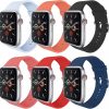 Amazon : $4.99 ($9.99) Compatible with Apple Watch Band 38mm 40mm 41mm 42mm 44mm 45mm 49mm Women Men Soft Silicone Sport Strap Replacement Wristbands with Classic Clasp for iWatch Series 8 7 6 5 4 3 2 1 SE 6Pack
