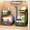 Amazon : $21.49 ($42.99)  Under Sink Organizer, Adjustable Shelves, 2 Pack Pull Out Cabinet Organizer Slide Out Sink Shelf Cabinet Storage Shelves, Under Sink Storage for Kitchen Bathroom Cabinet