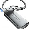 Amazon : $9.99 ($16.99) WARRKY Video Capture Card, USB3.0 HDMI Capture Card 1080P 60FPS with Type-C Adapter, USB C Capture Card for Streaming [Nylon Braided Cable, Aluminum Shell] Compatible with Windows, MacOS, Switch, OBS