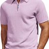 Amazon: $13.19 ($32.99) Men’s Polo Shirts Quarter Zip Textured Knit Shirts Summer Shirt